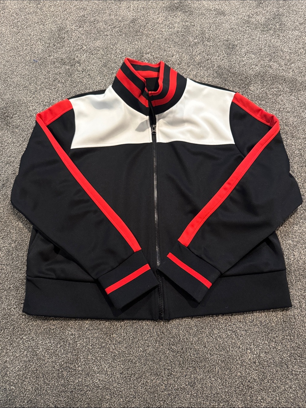 wild fable Black, Red & White Zip-Up Bomber Jacket